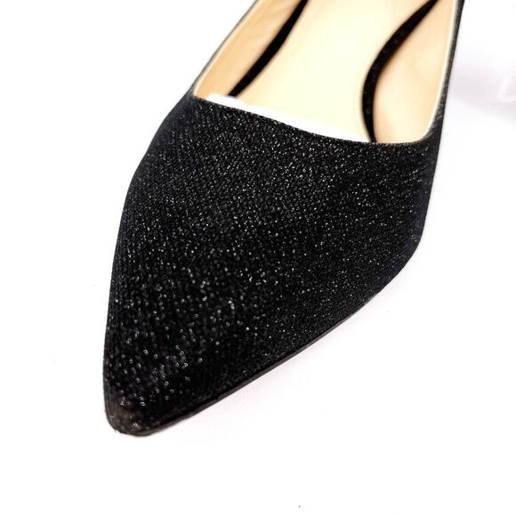 Vince Camuto Signature VI - Opry Kitten Heel Black Glitter Pumps size 9.5M - Picture 4 of 14